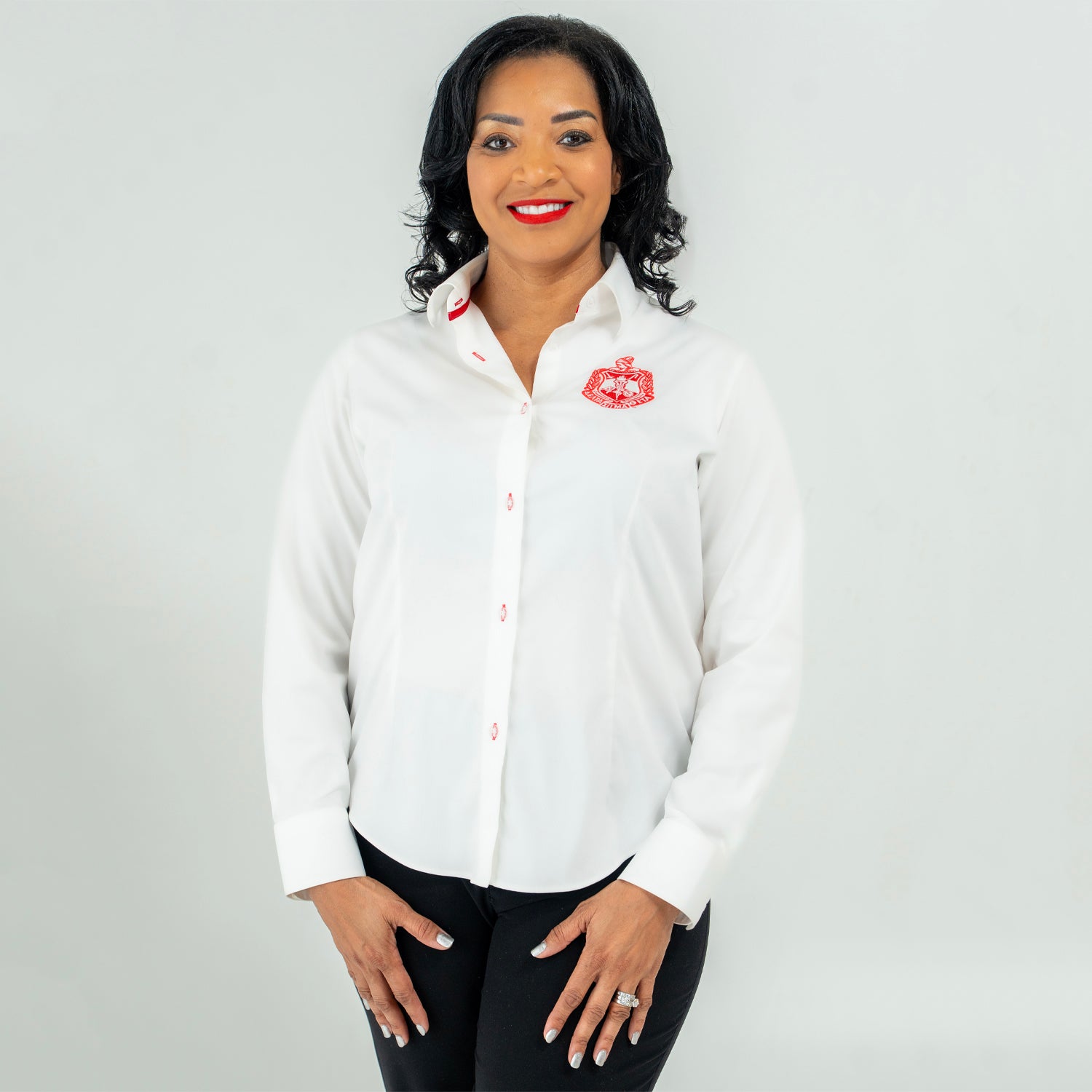 Delta White Crest Button Down 2.0