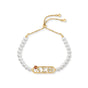DST 22 Pearl-Mini Violet Adjustable Chain Bracelet-Gold