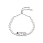 DST 22 Pearl-Mini Violet Adjustable Chain Bracelet-Silver