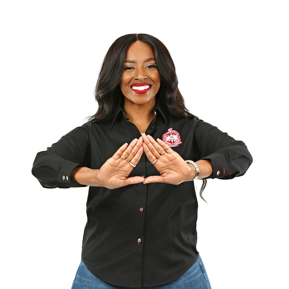 Delta Black Crest Button Down