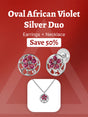 Oval African Violet Silver Duo