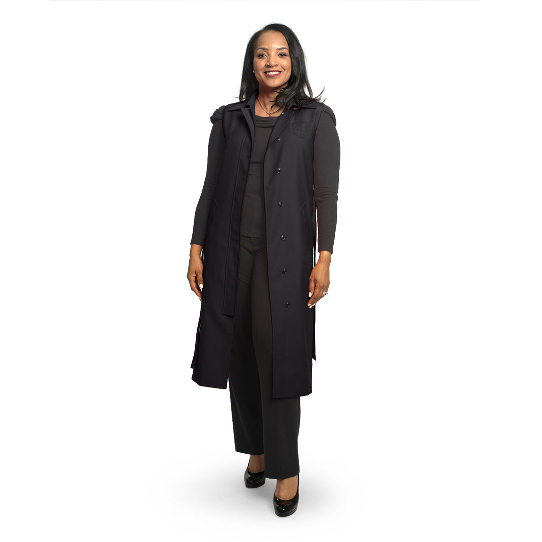 Δ Sleeveless Trench Coat-Blk