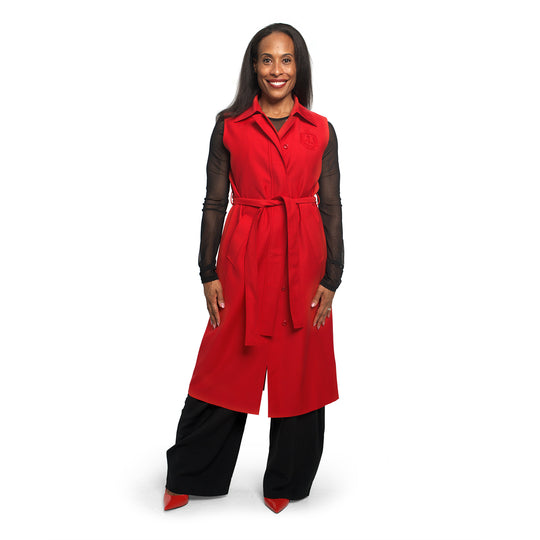 Δ Sleeveless Trench Coat-Red