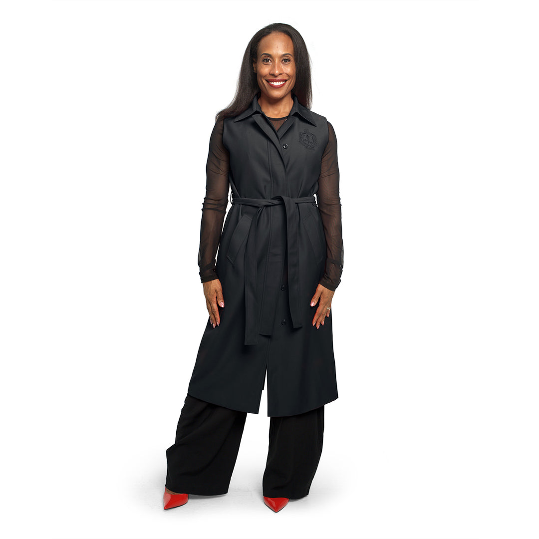 Δ Sleeveless Trench Coat-Blk