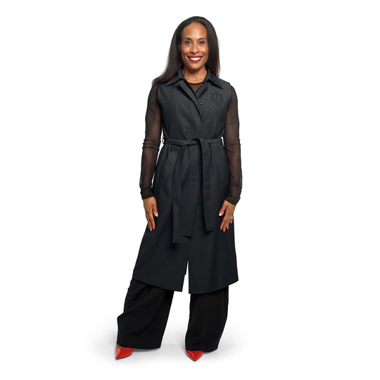 Δ Sleeveless Trench Coat-Blk