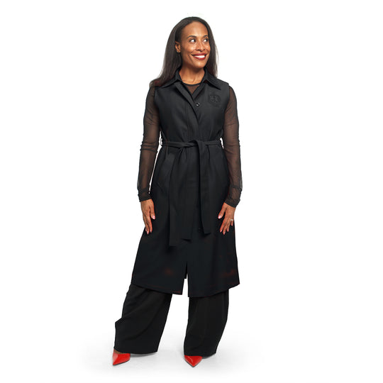Δ Sleeveless Trench Coat-Blk