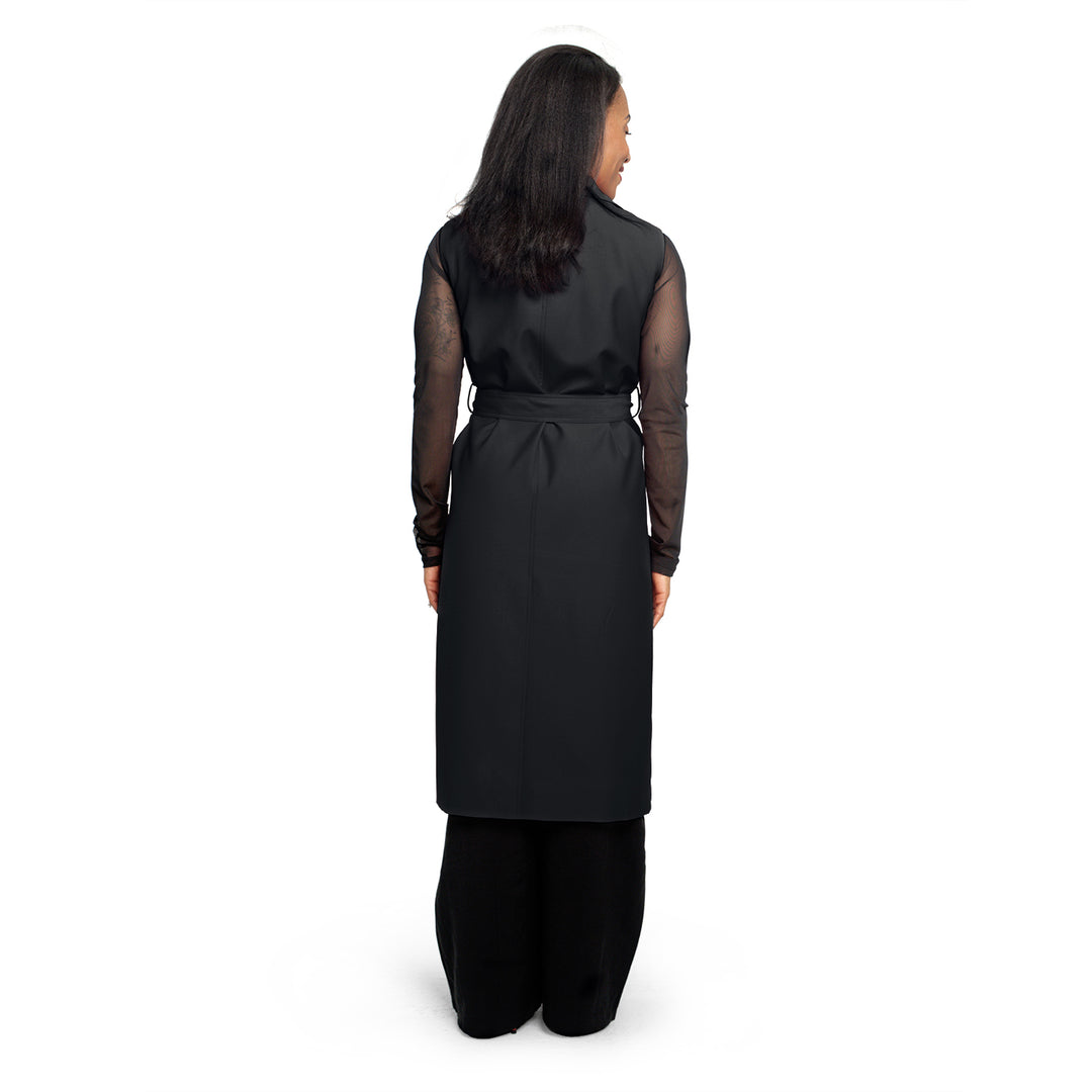 Δ Sleeveless Trench Coat-Blk