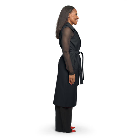 Δ Sleeveless Trench Coat-Blk