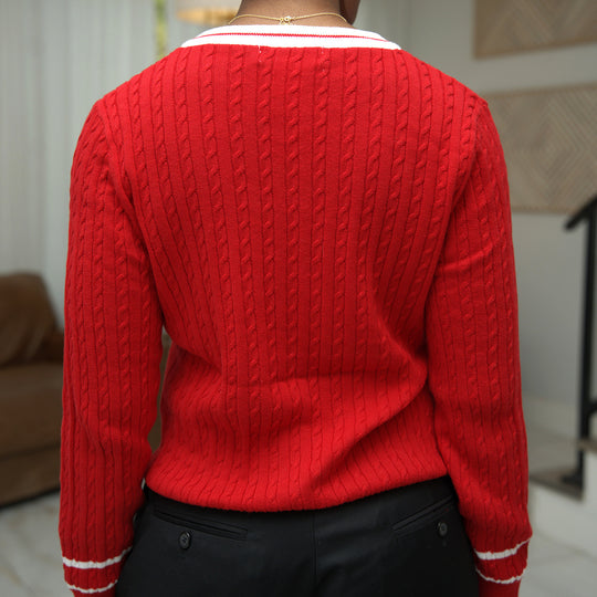 ΔΣΘ Red V Neck Sweater