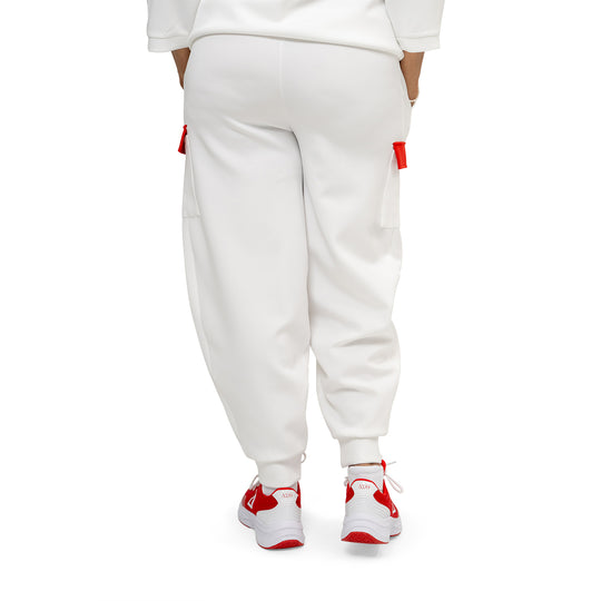 White Luxe Cargo Joggers