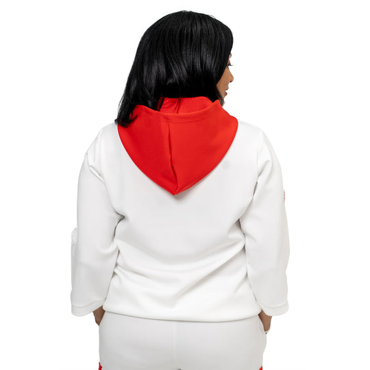 White Luxe 3/4 Sleeve Hoodie