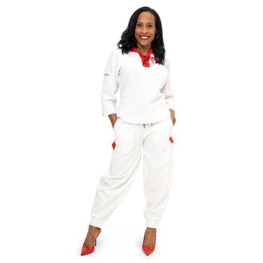 White Luxe 3/4 Sleeve Hoodie