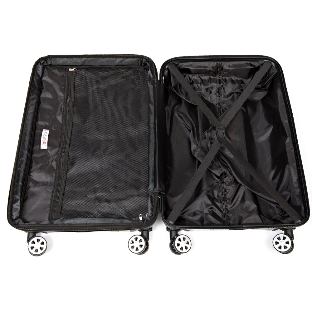 Delta 2 Piece Black PC Luggage Set (28/20)