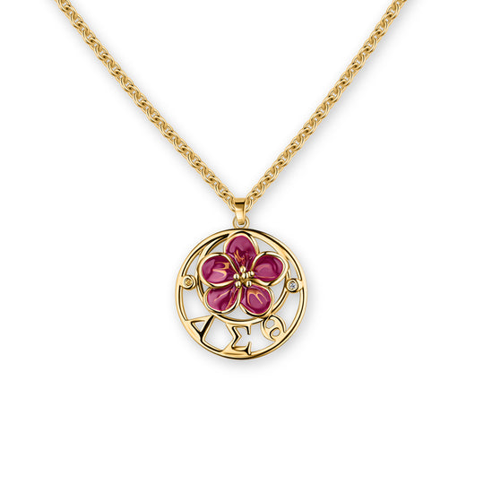 Oval African Violet-DST Necklace-Gold