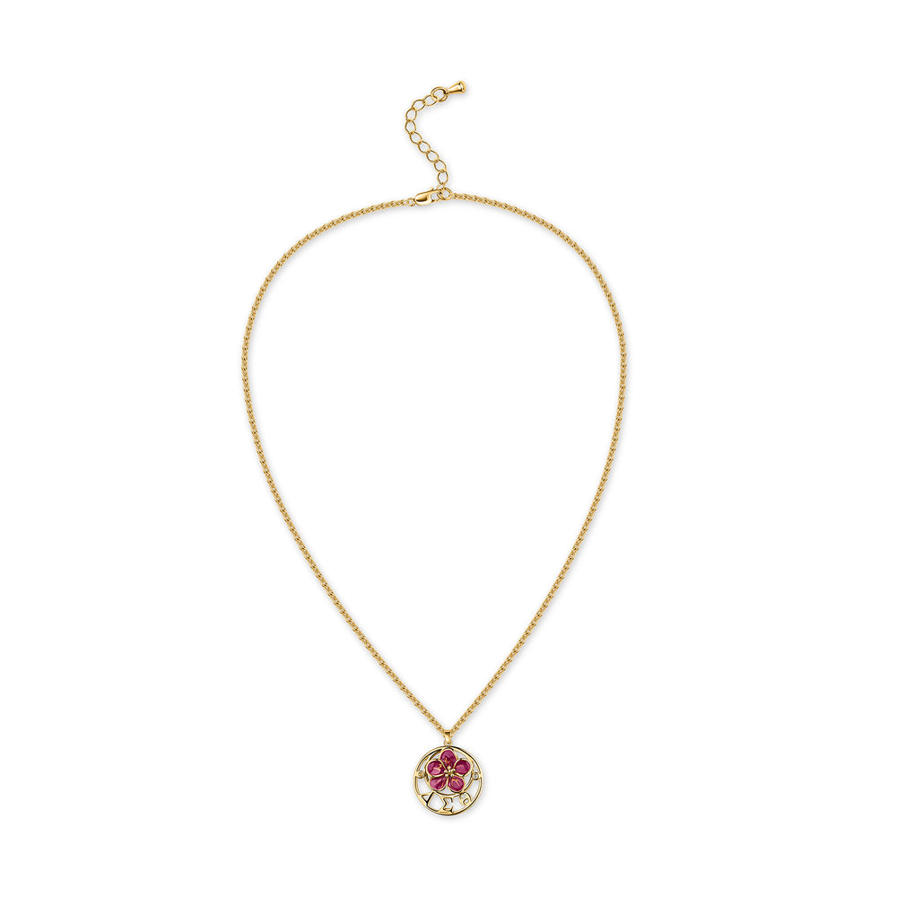 Oval African Violet-DST Necklace-Gold