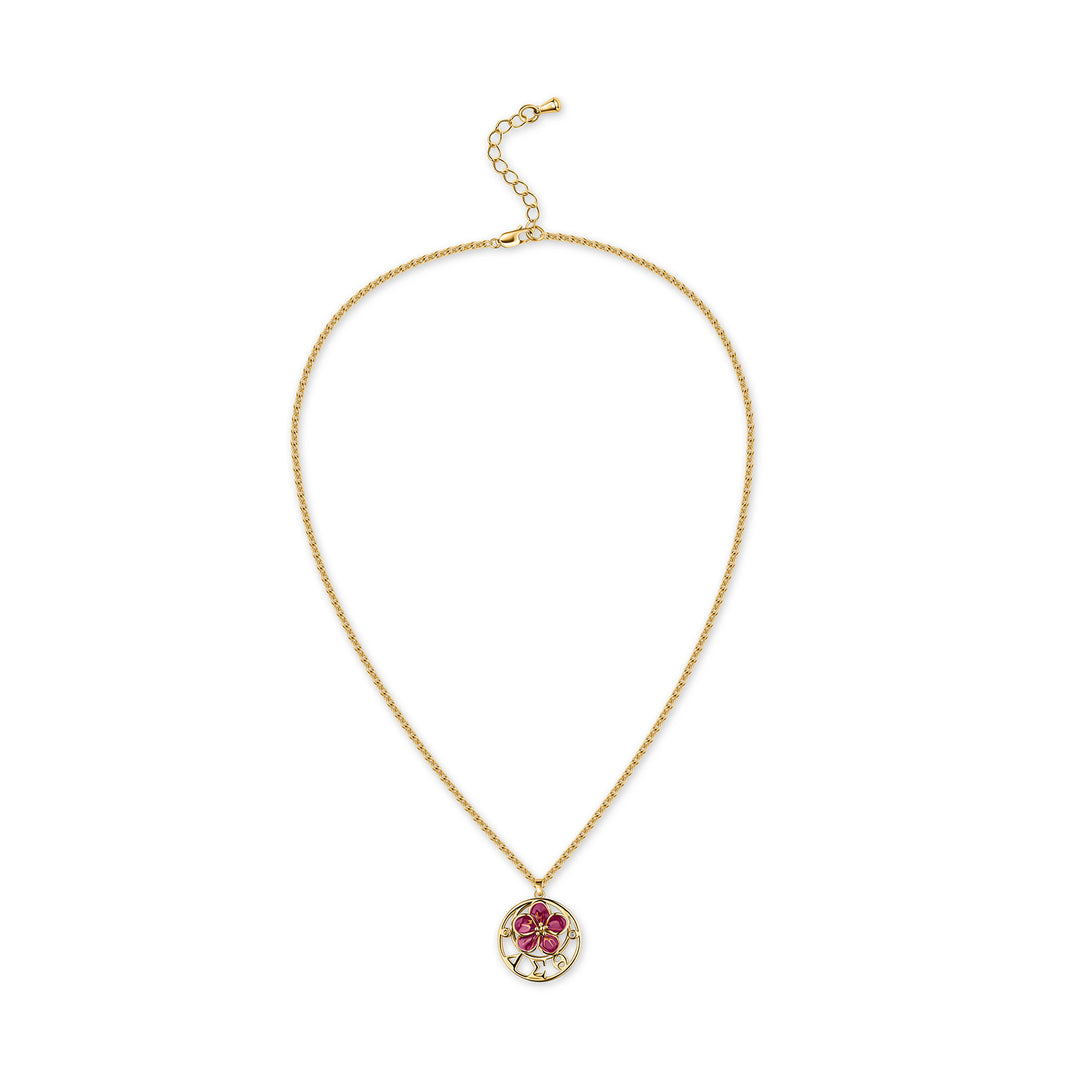 Oval African Violet-DST Necklace-Gold