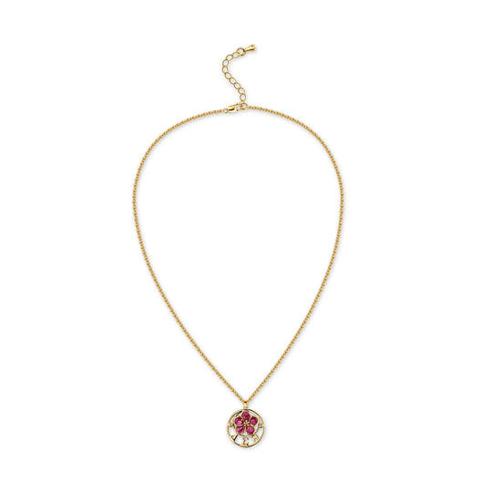 Oval African Violet-DST Necklace-Gold