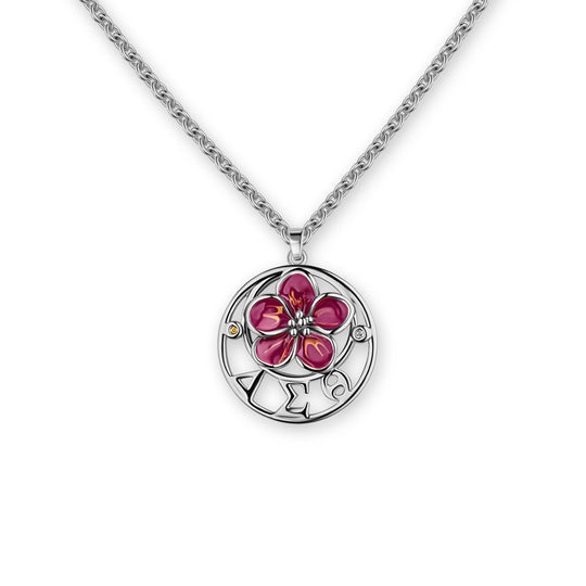 Oval African Violet-DST Necklace-Silver