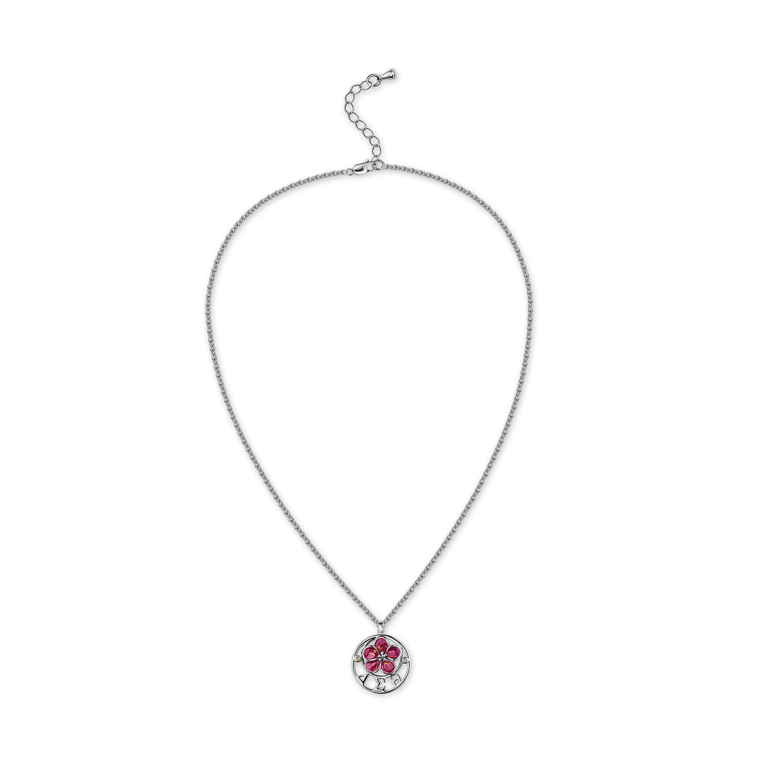 Oval African Violet-DST Necklace-Silver