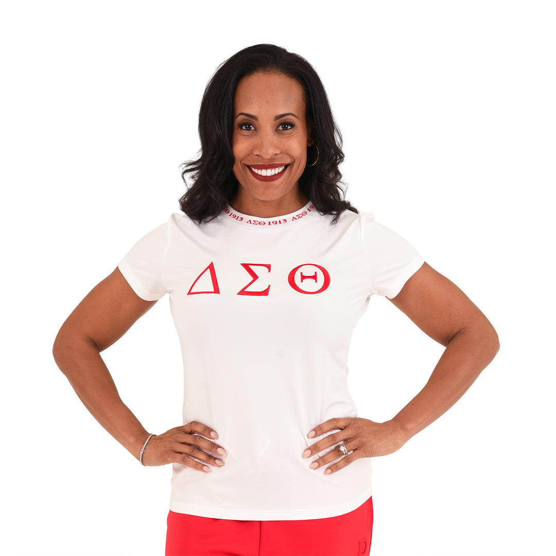 ΔΣΘ Jacquard Tee (White)