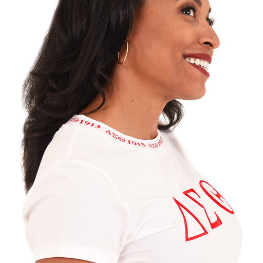 ΔΣΘ Jacquard Tee (White)