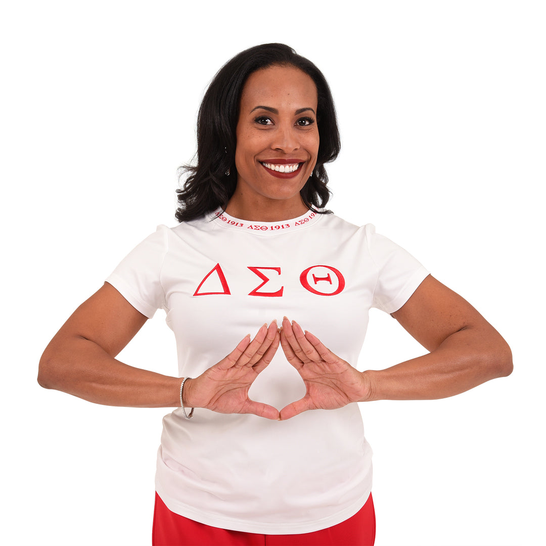 ΔΣΘ Jacquard Tee (White)