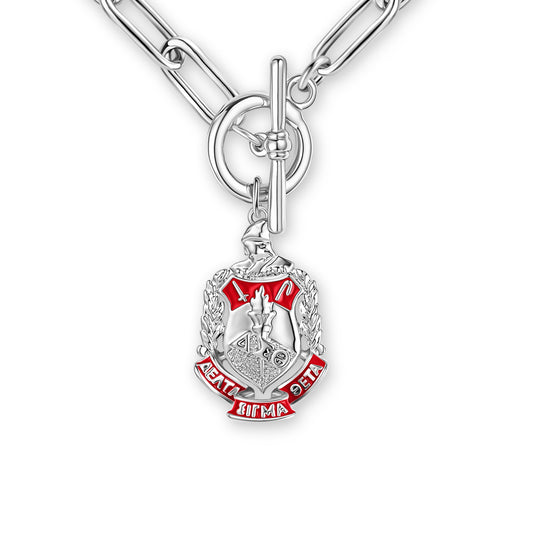 Delta Shield Toggle Necklace-Silver