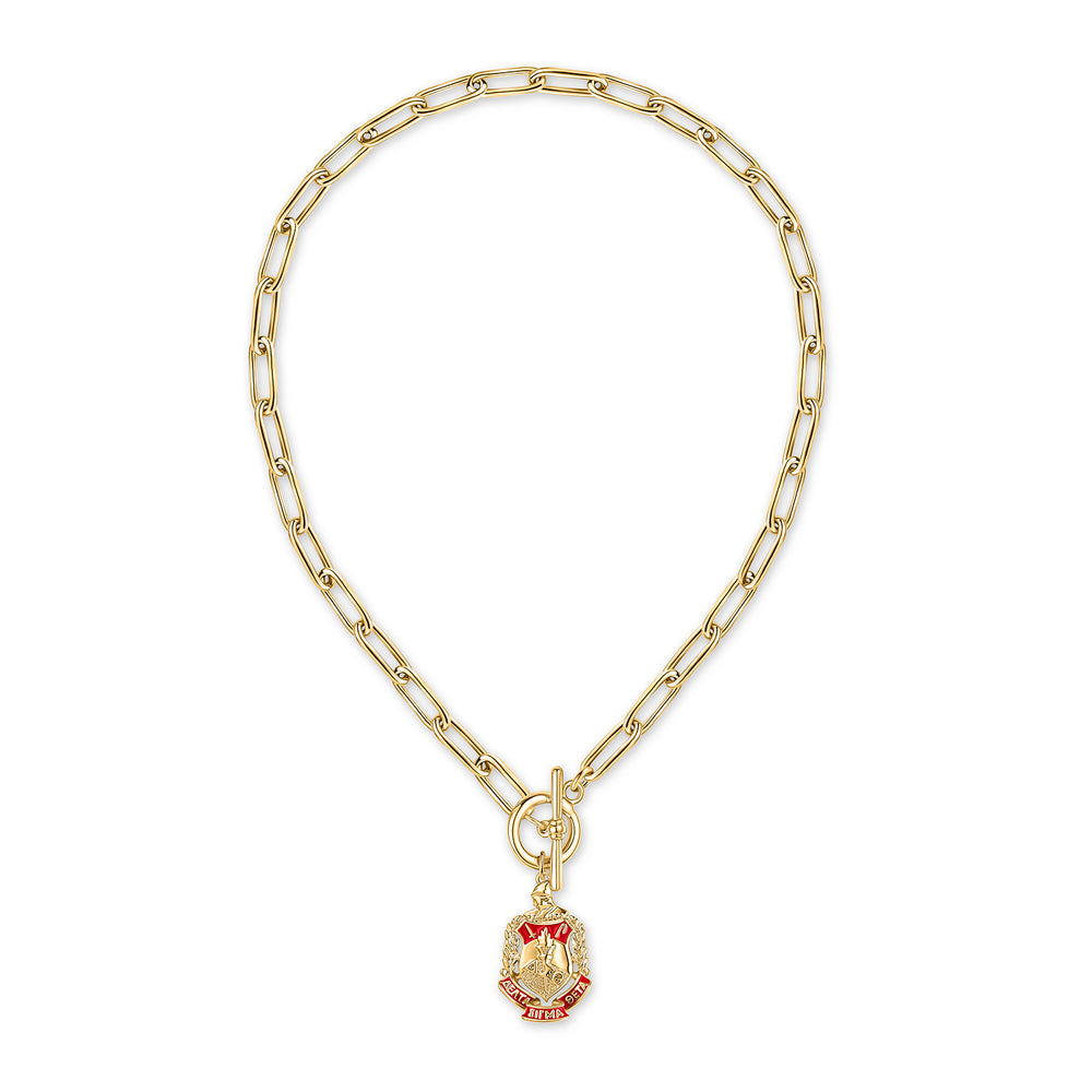 Delta Shield Toggle Necklace-Gold