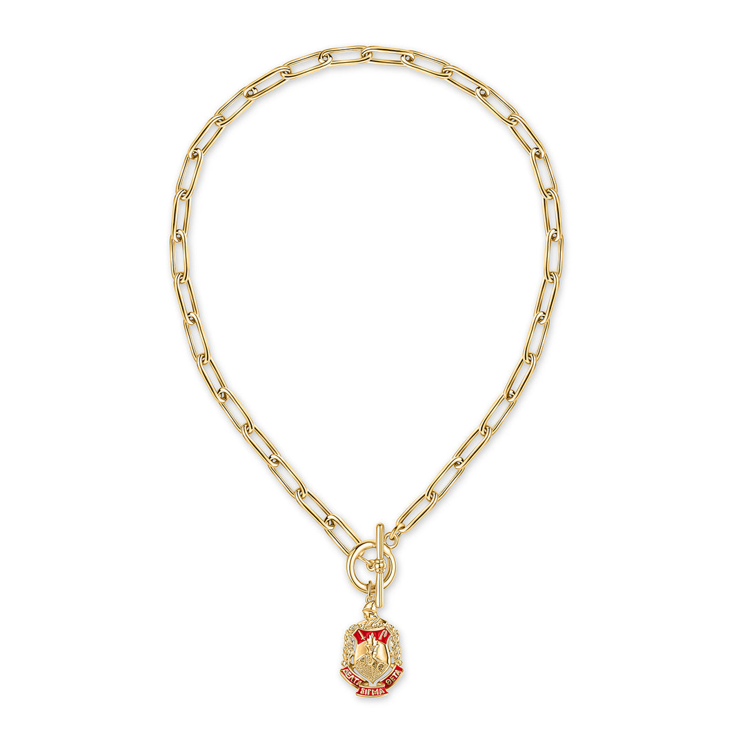 Delta Shield Toggle Necklace-Gold