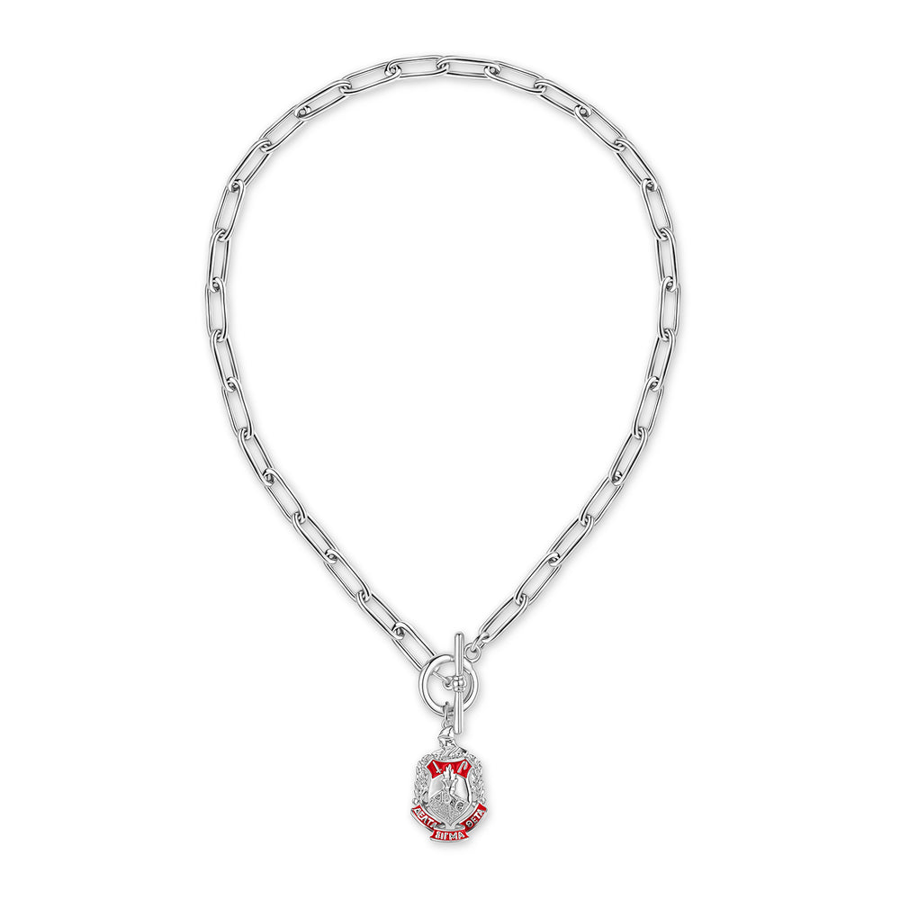 Delta Shield Toggle Necklace-Silver