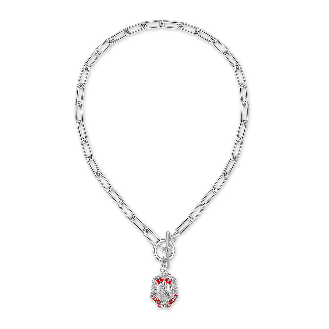 Delta Shield Toggle Necklace-Silver