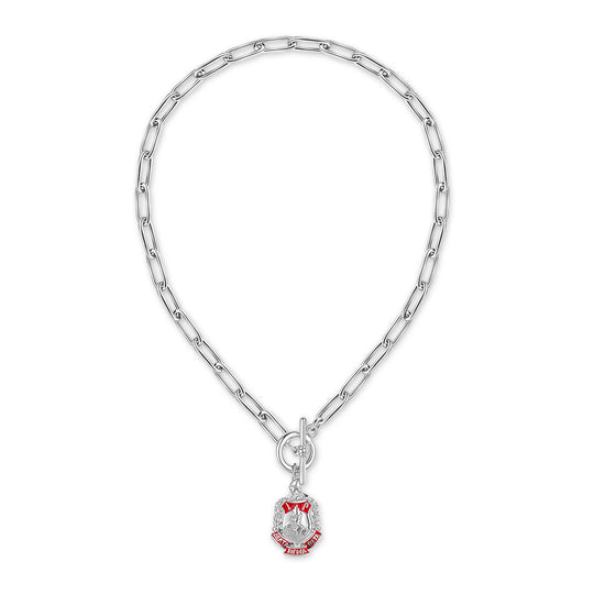 Delta Shield Toggle Necklace-Silver