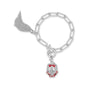 Delta Shield Toggle w/Tassel Bracelet-Silver