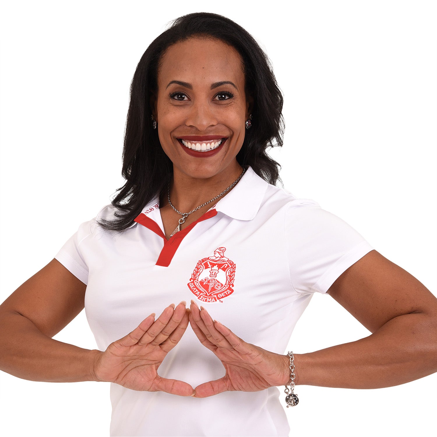 ΔΣΘ Jacquard Polo (White)