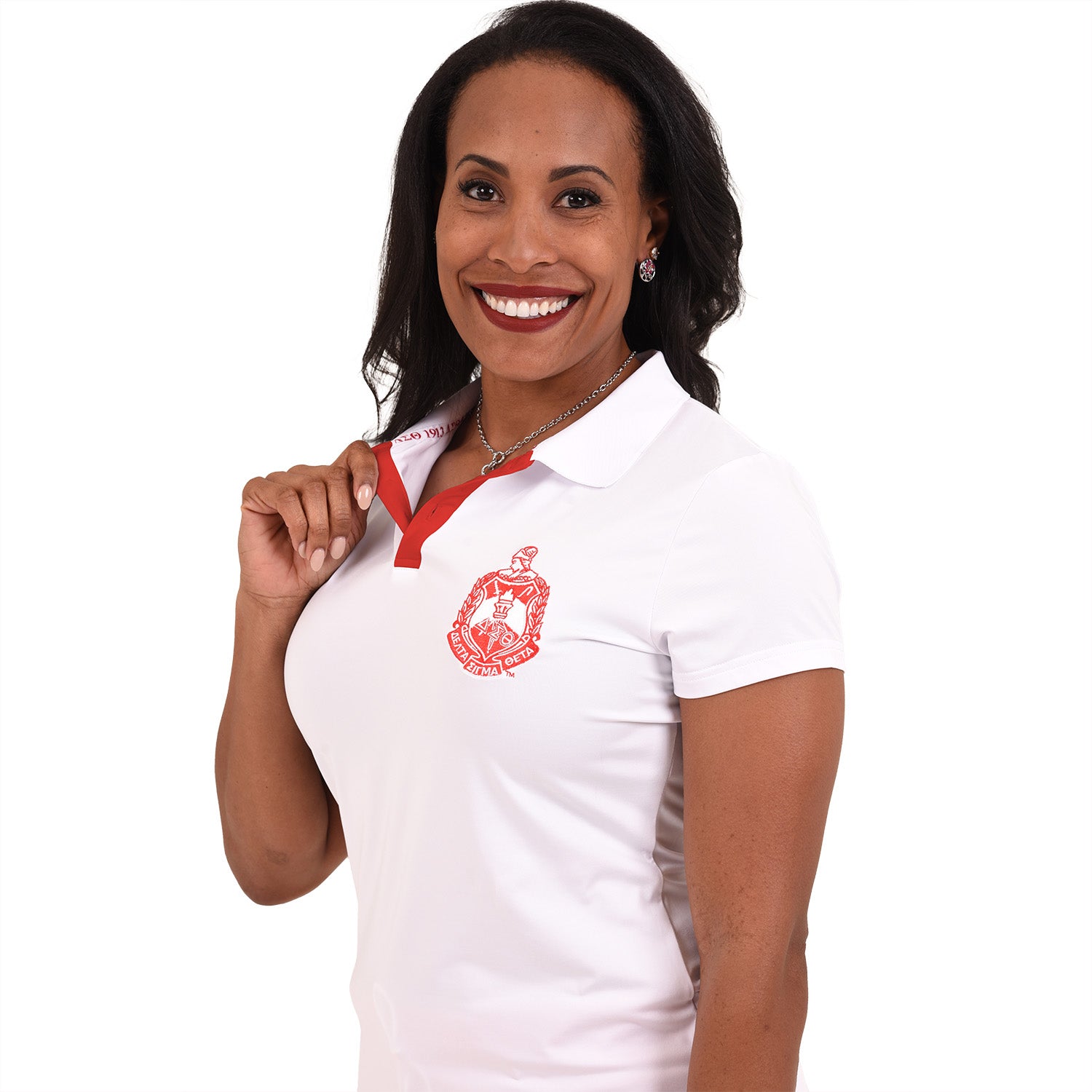 ΔΣΘ Jacquard Polo (White) – Shop1913 by RG Apparel Co.
