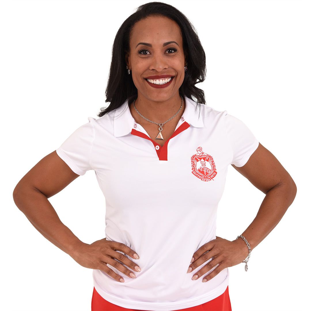 ΔΣΘ Jacquard Polo (White)