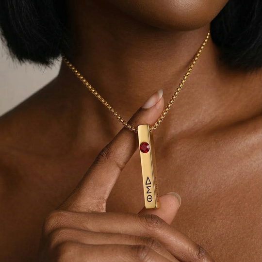 The ΔΣΘ Vertical Signature Pendant (Gold)