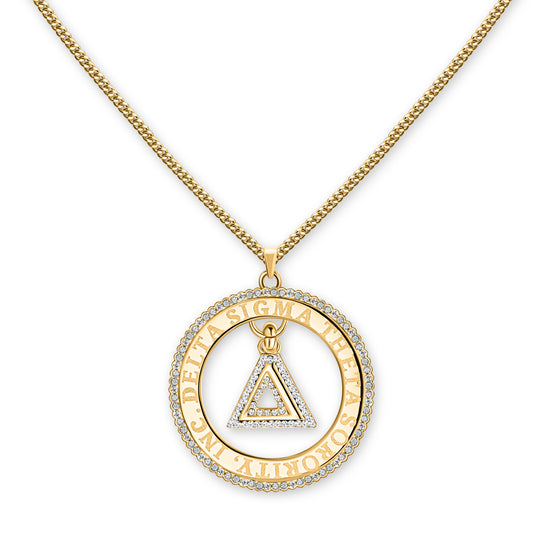 DST Laser Engraved Delta Necklace-Gold