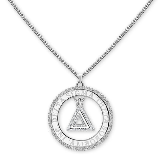 DST Laser Engraved Delta Necklace-Silver