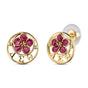 Oval African Violet-DST Earrings-Gold