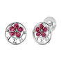 Oval African Violet DST Earrings-Silver