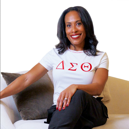 ΔΣΘ Jacquard Tee (White)