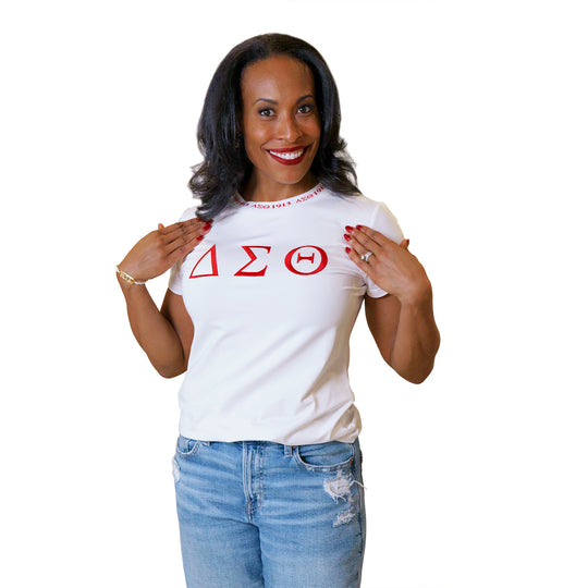 ΔΣΘ Jacquard Tee (White)