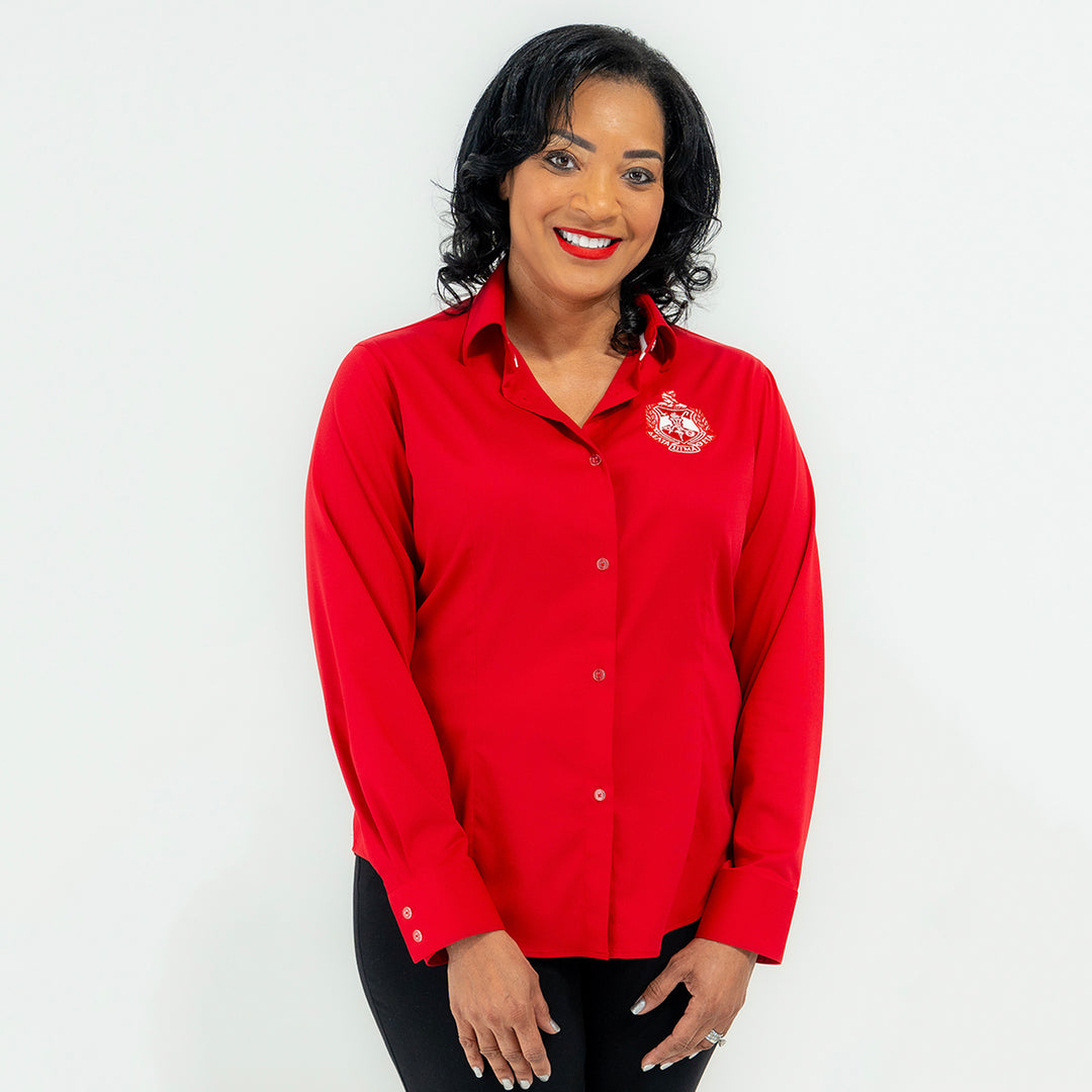 red button down dress shirt Delta Red Crest Button Down 2.0 – Shop1913 by RG Apparel Co