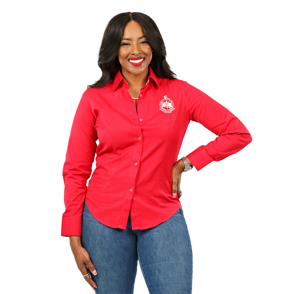 Delta Red Crest Button Down