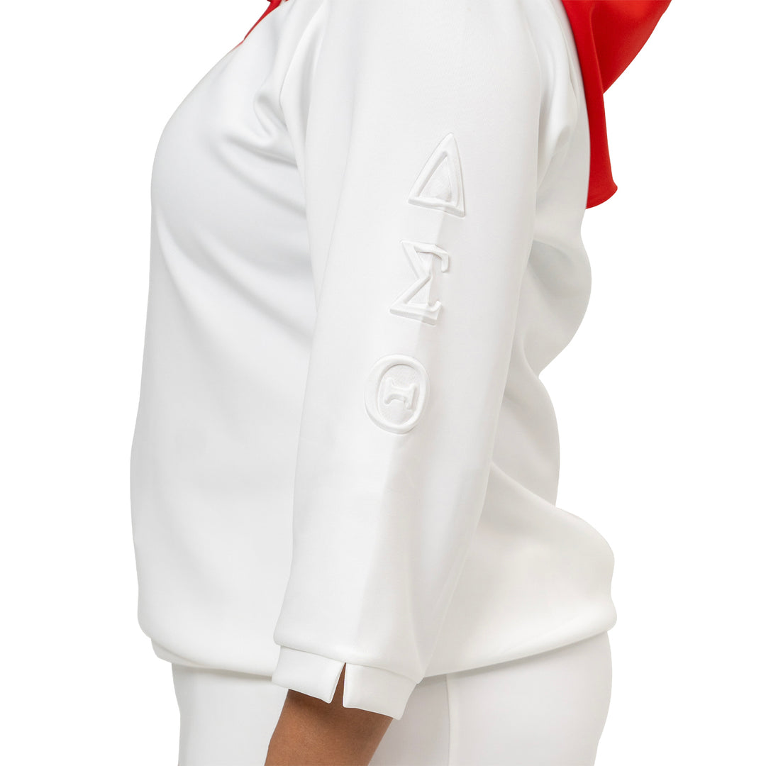 White Luxe 3/4 Sleeve Hoodie