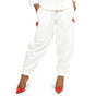 White Luxe Cargo Joggers