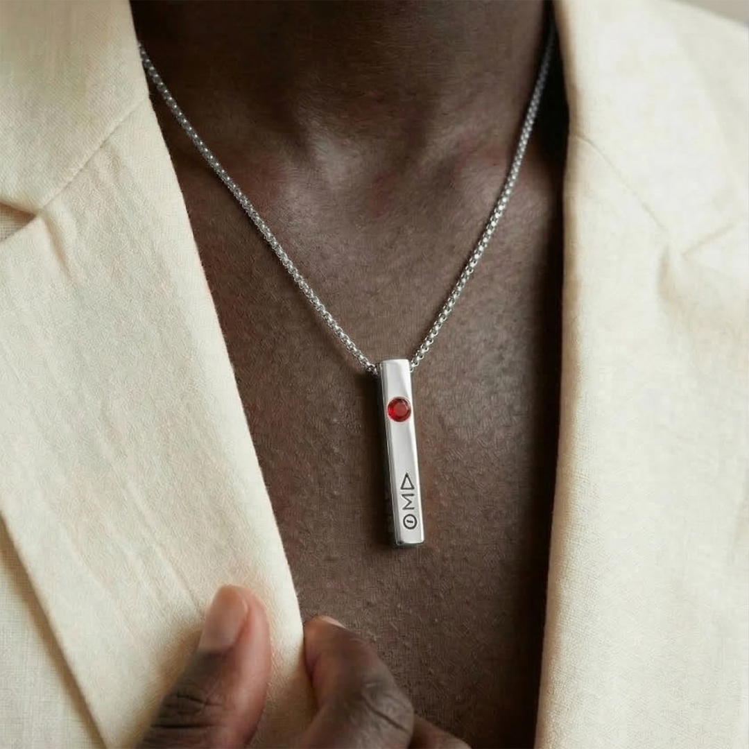 The ΔΣΘ Vertical Signature Pendant (Silver)