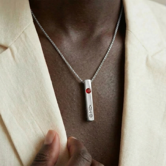 The ΔΣΘ Vertical Signature Pendant (Silver)