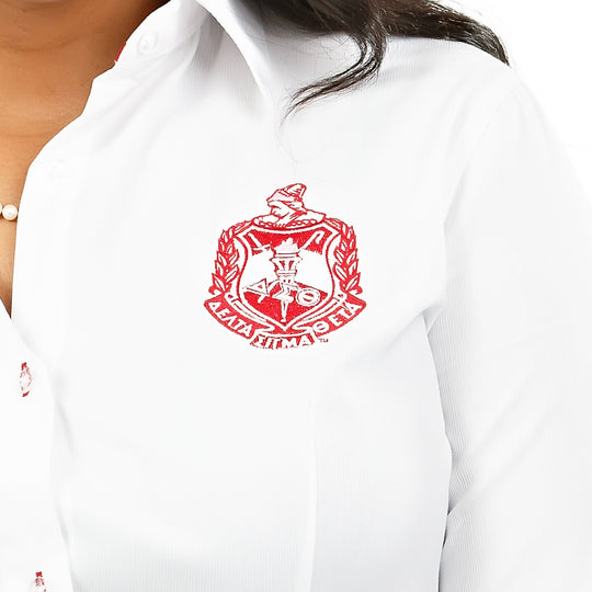 Delta White Crest Button Down